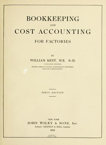 Cover for Bookkeeping and cost accounting for factories
