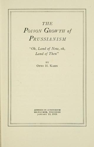 Cover for The poison growth of Prussianism...