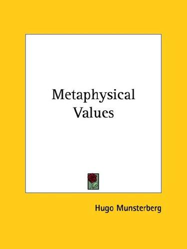 Cover for Metaphysical Values