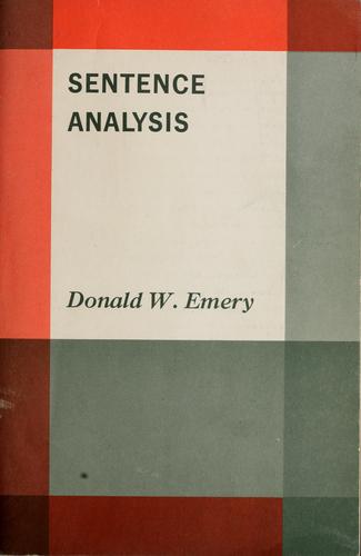 Cover for Sentence analysis