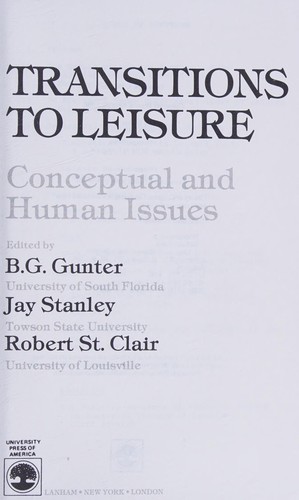 Cover for Transitions to leisure