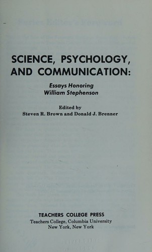 Cover for Science, psychology, and communication