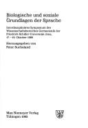 Cover for Biologische und soziale Grundlagen der Sprache