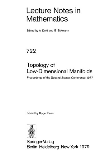 Cover for Topology of low-dimensional manifolds