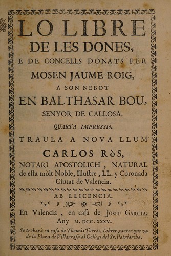 Cover for Lo libre de les dones