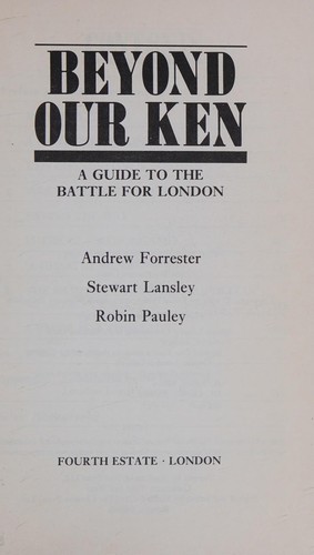 Cover for Beyond our Ken