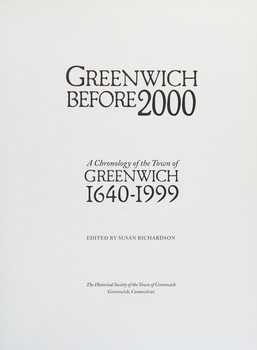 Cover for Greenwich before 2000