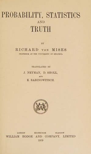 Cover for Probability, statistics and truth