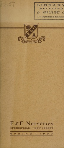 Cover for F. & F. Nurseries, Springfield, New Jersey