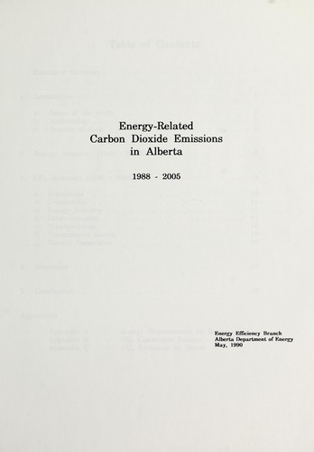 Cover for Energy-related carbon dioxide emissions in Alberta, 1988-2005