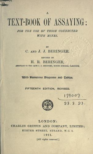 Cover for text-book of assaying for the use of those connected with mines