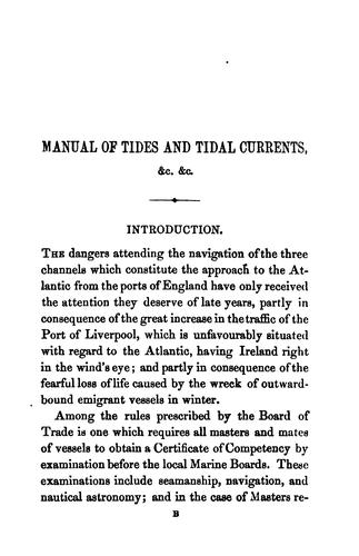 Cover for Manual of tides and tidal currents