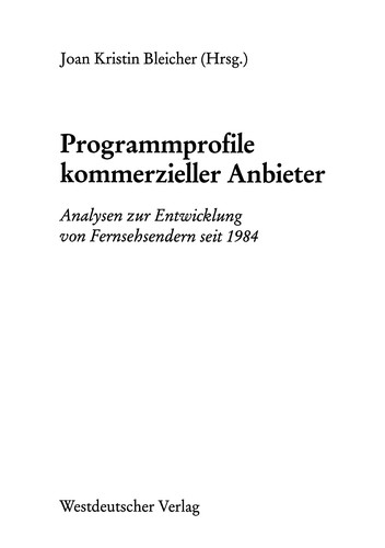 Cover for Programmprofile kommerzieller Anbieter