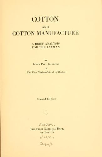 Cover for Cotton and cotton manufacture