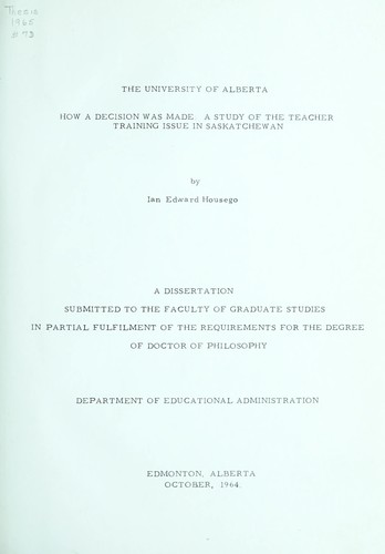 Cover for How a decision was made