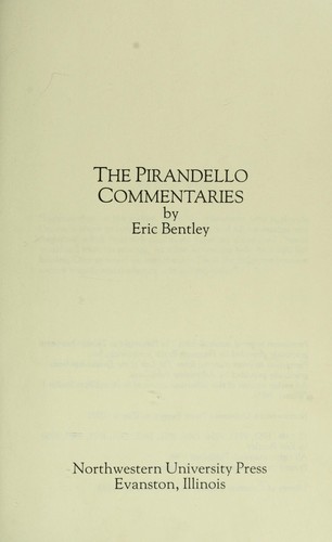 Cover for The Pirandello commentaries