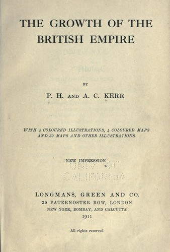 Cover for The growth of the British Empire