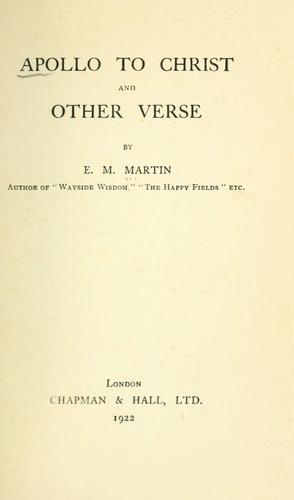 Cover for Apollo to Christ