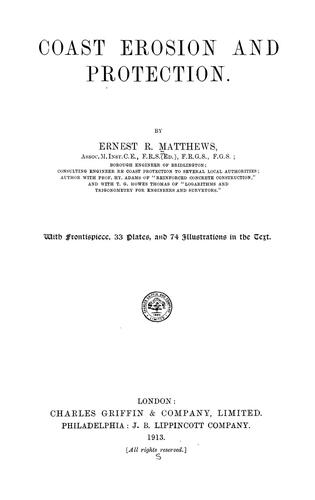 Cover for Coast erosion and protection