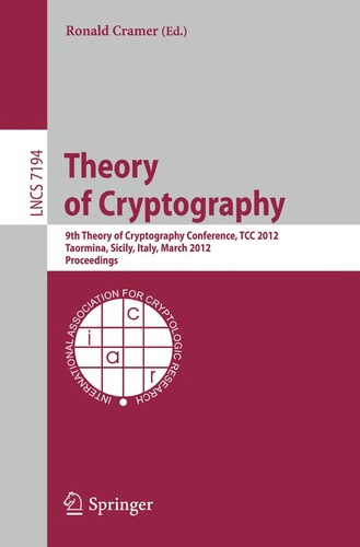 Cover for Theory of Cryptography