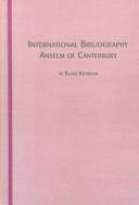 Cover for International bibliography, Anselm of Canterbury