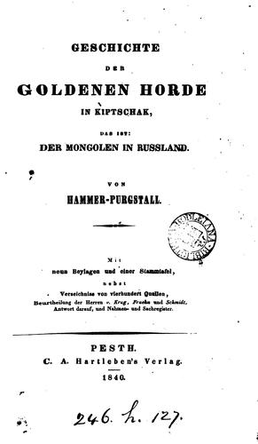 Cover for Geschichte der Goldenen Horde in Kiptschak