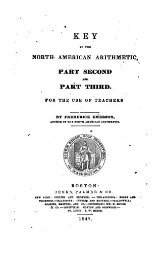 Cover for Key to the North American Arithmetic