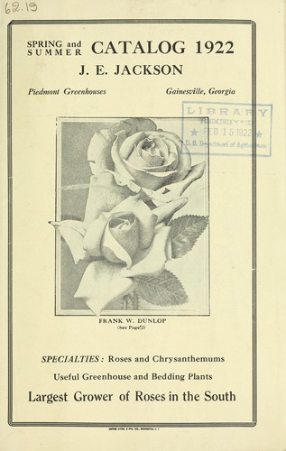 Cover for Spring and summer catalog 1922