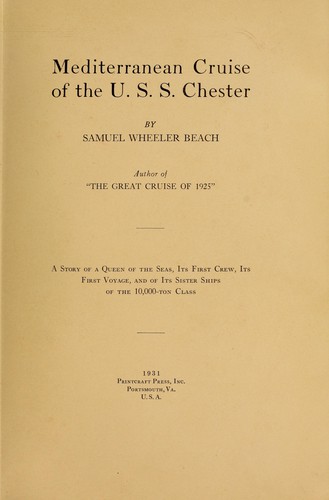 Cover for Mediterranean cruise of the U.S.S. Chester