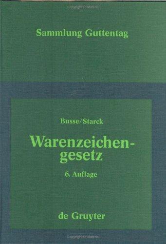 Cover for Warenzeichengesetz