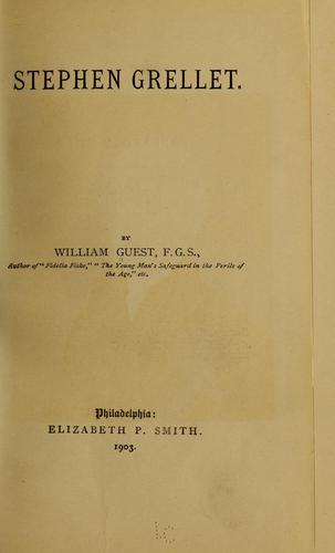 Cover for Stephen Grellet