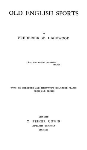 Cover for Old English sports