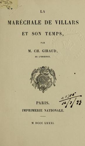 Cover for La Maréchale de Villars et son temps.