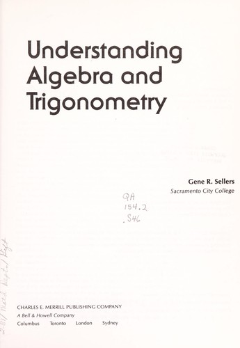 Cover for Understanding algebra and trigonometry