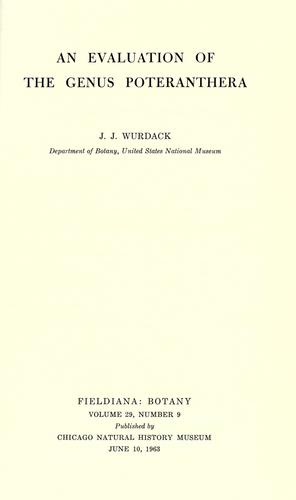 Cover for An evaluation of the genus Poteranthera.