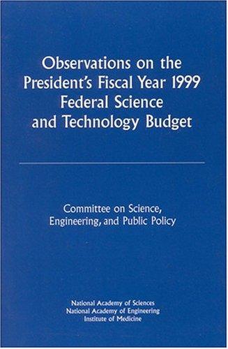 Cover for Observations on the President's fiscal year 1999 federal science and technology budget