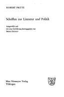 Cover for Schriften zur Literatur und Politik