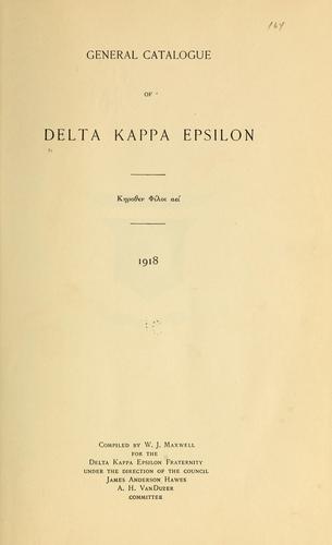 Cover for General catalogue of Delta kappa epsilon, 1918