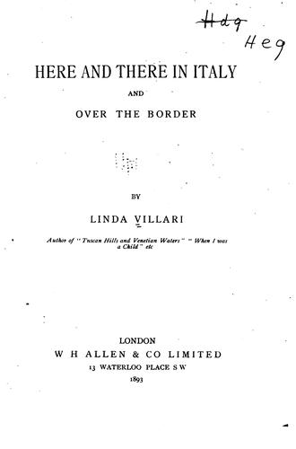 Cover for Here and There in Italy and Over the Border