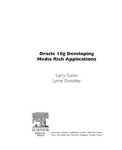 Cover for Oracle 10g developing media rich applications