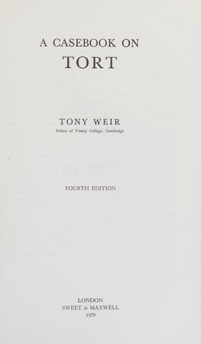 Cover for A casebook on tort
