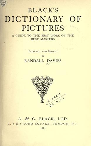 Cover for Black's dictionary of pictures