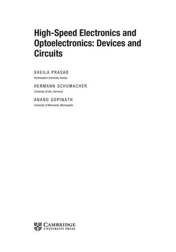 Cover for High-Speed Electronics and Optoelectronics