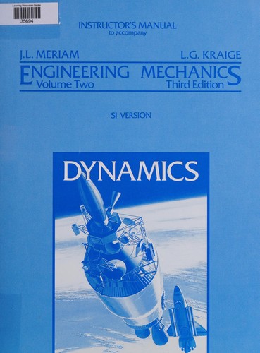 Cover for Engineering Mechanics V 2 Dynamics SI Vers 3e Tm T/A