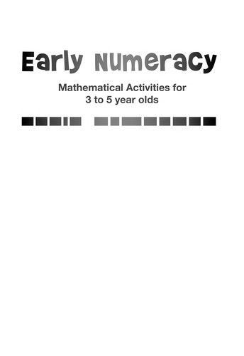 Cover for Early numeracy