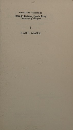 Cover for Karl Marx