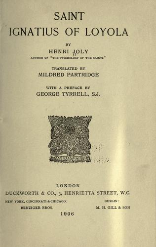 Cover for St. Ignatius of Loyola