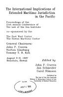 Cover for The International Implications of Extended Maritime Jurisdiction in the Pacific