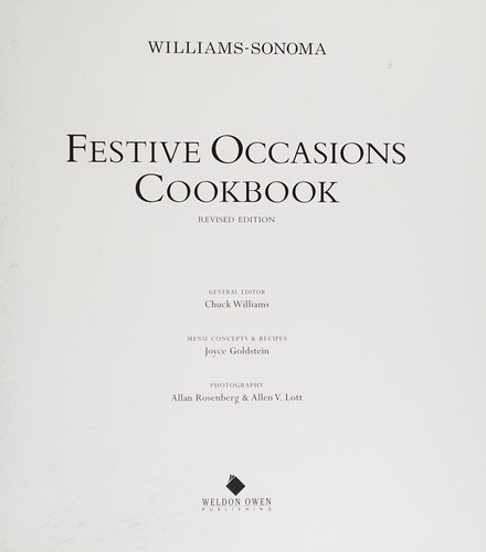 Cover for Festive occasions cookbook