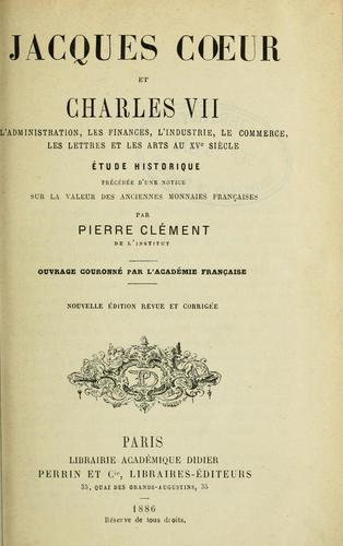 Cover for Jacques Coeur et Charles VII